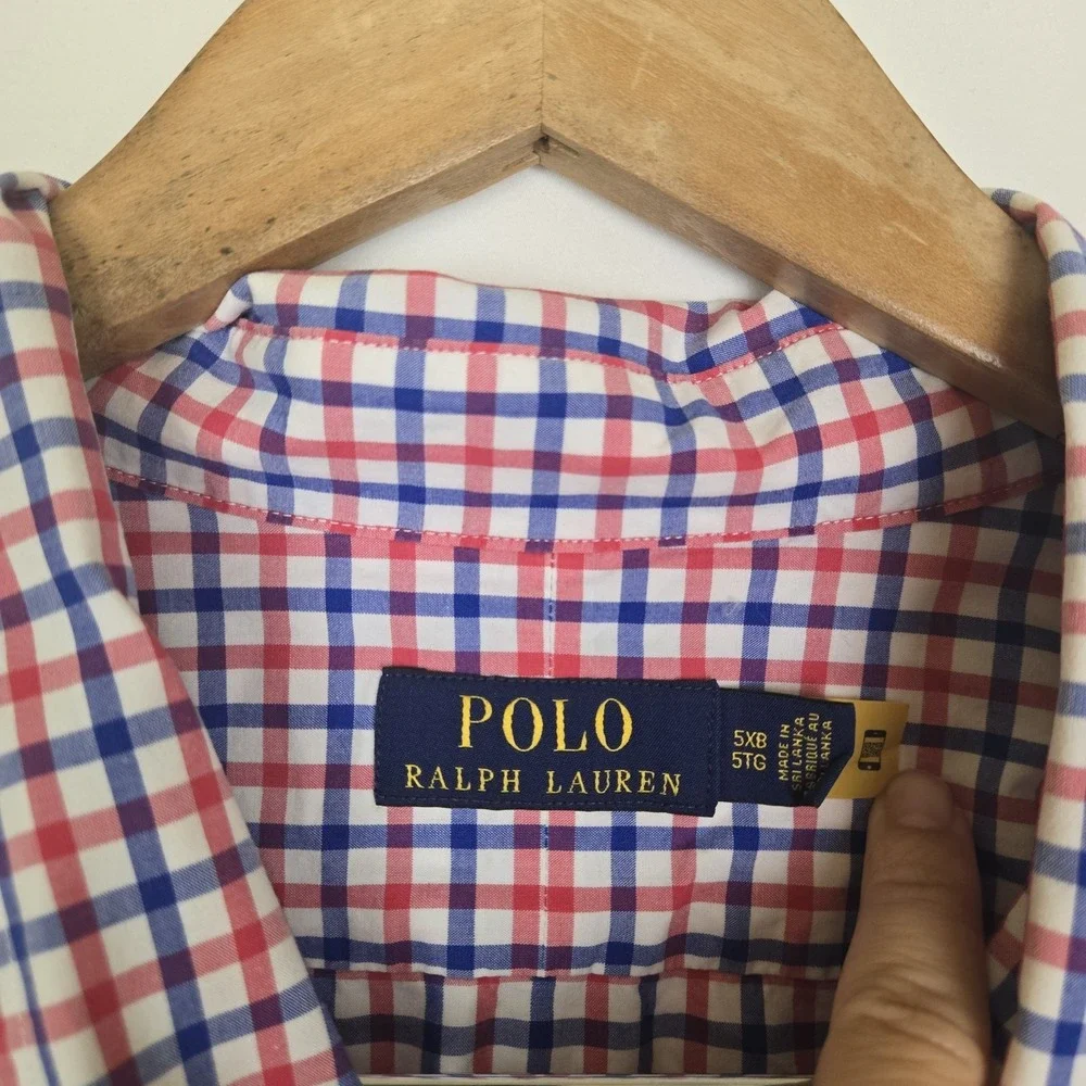 Polo Ralph‎ Lauren Shirt 5XB Check Plaid Button Long Sleeve Shirt